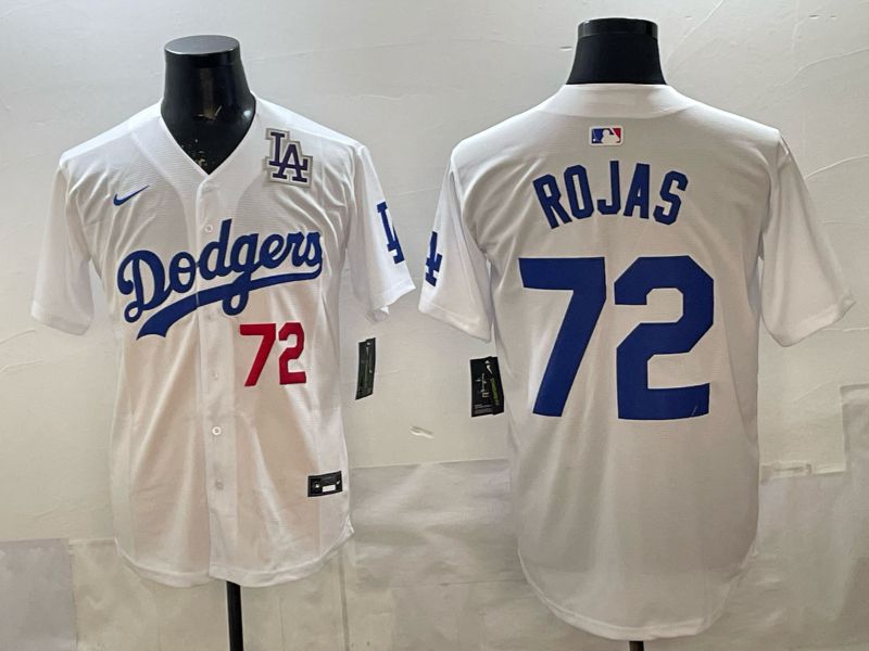 Men 2025 Los Angeles Dodgers #72 Rojas White Game Nike MLB Jersey style 005